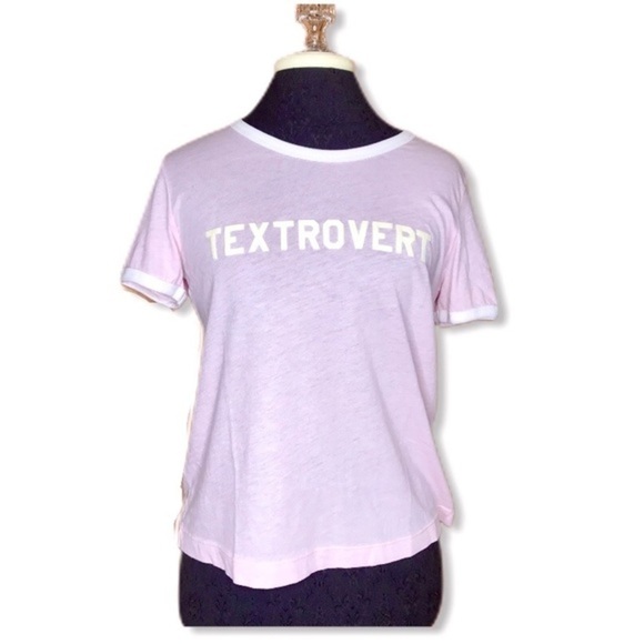 Wildfox NWT Textrovert Blush Colored T-shirt - Picture 3 of 5